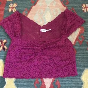 Free People Magenta Lace Cami Crop Bra Size Small